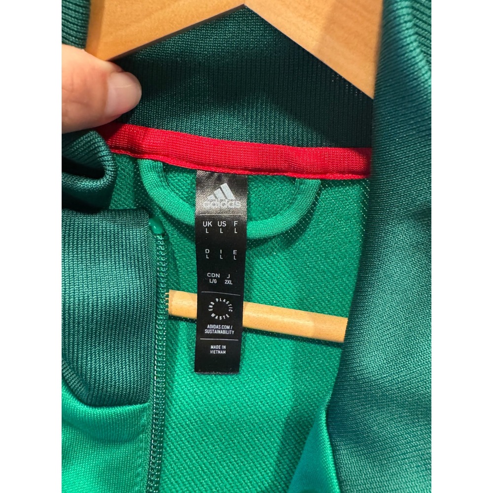 Adidas Mexico Track Jacket Soccer National Team FMF Large Green Red Excellent - Picture 5 of 11
